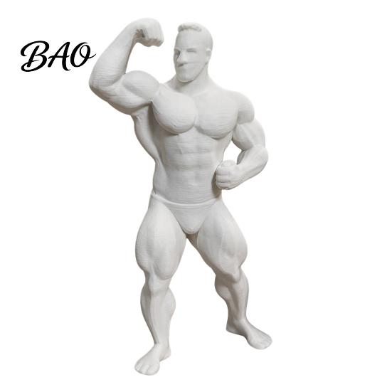 3D Printing Ornaments Printed Bodybuilder Muscle Man Figurine, Mini Fitness Athlete Desk Ornament, Detailed PLA Model Sculpture for Gym Office Gaming