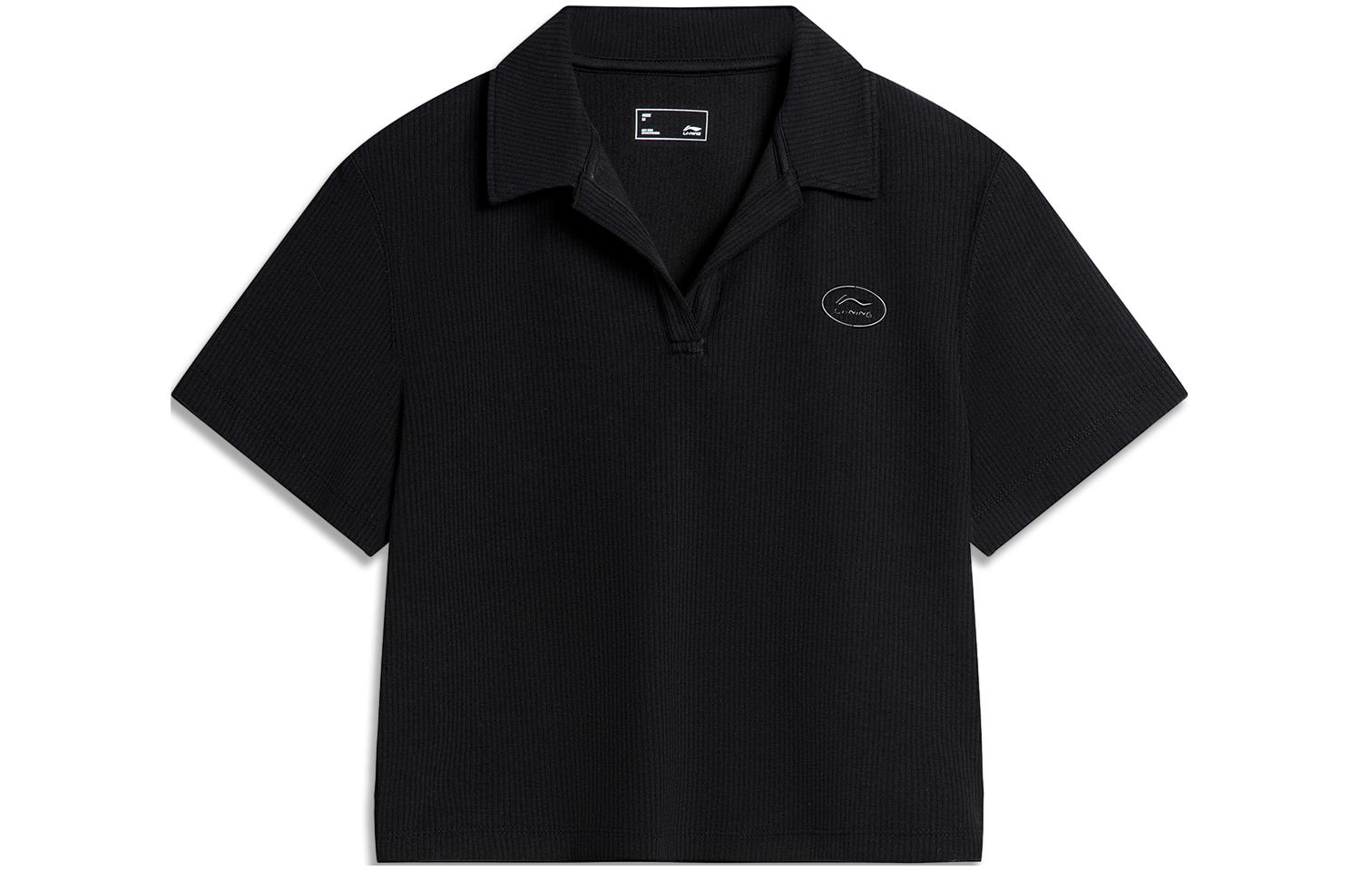 Li Ning Sports Life Collection Polo Shirt Women s Black APLU088-4 L