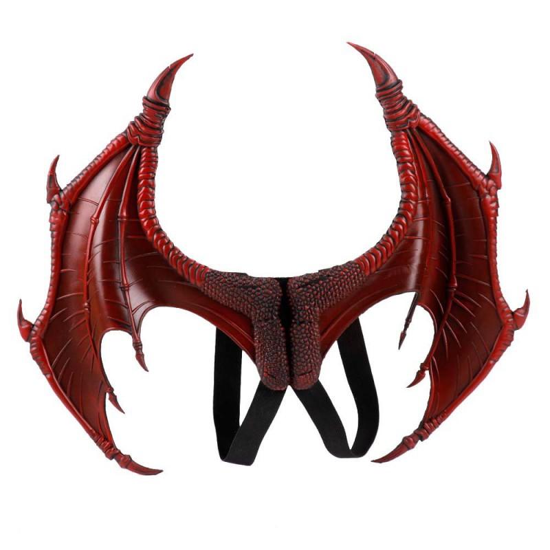 Halloween Mardi Gras Kids Devil Cosplay Dragon Wings PU Featherless Angel Wing Costume Party