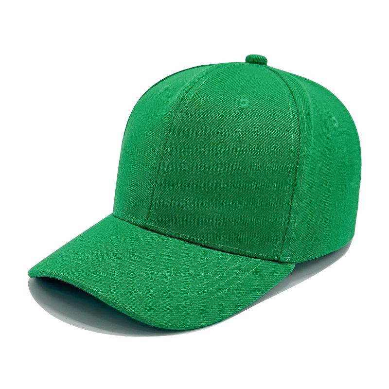 Six-piece Hair Green Solid Color Baseball Cap for Men and Women Baseball Caps Sun Protection