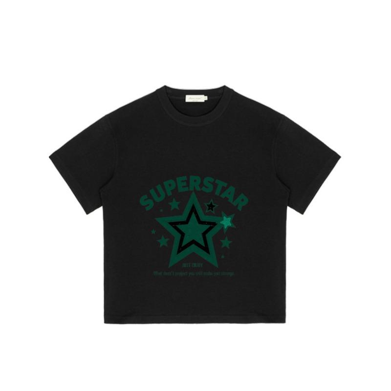 Superstar Graphic T Shirt Black Star Print And Text Casual Wear For Men And Women