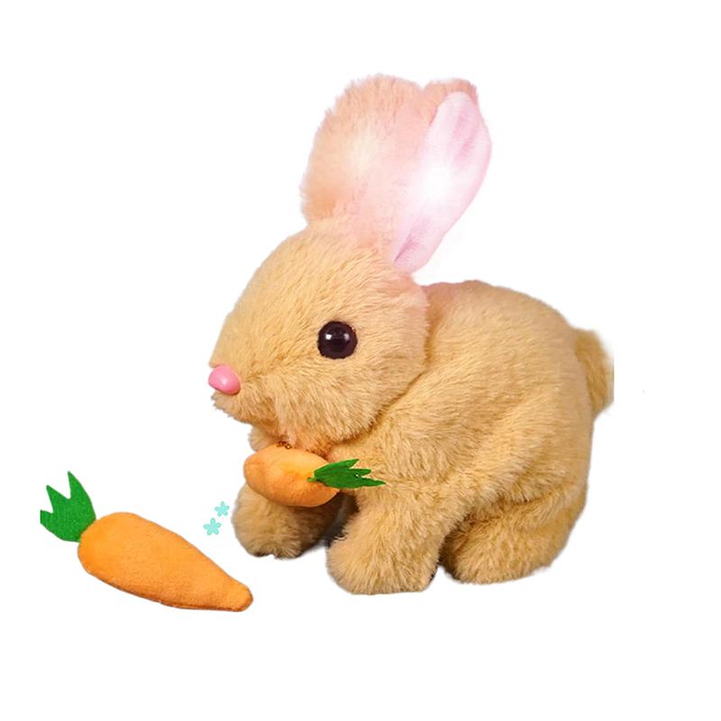 

Simulation Electric Rabbit Pet Plushtoy Solid Color Plush Electric Rabbit Can Walk And Nod Animal Doll Toy Battery Model