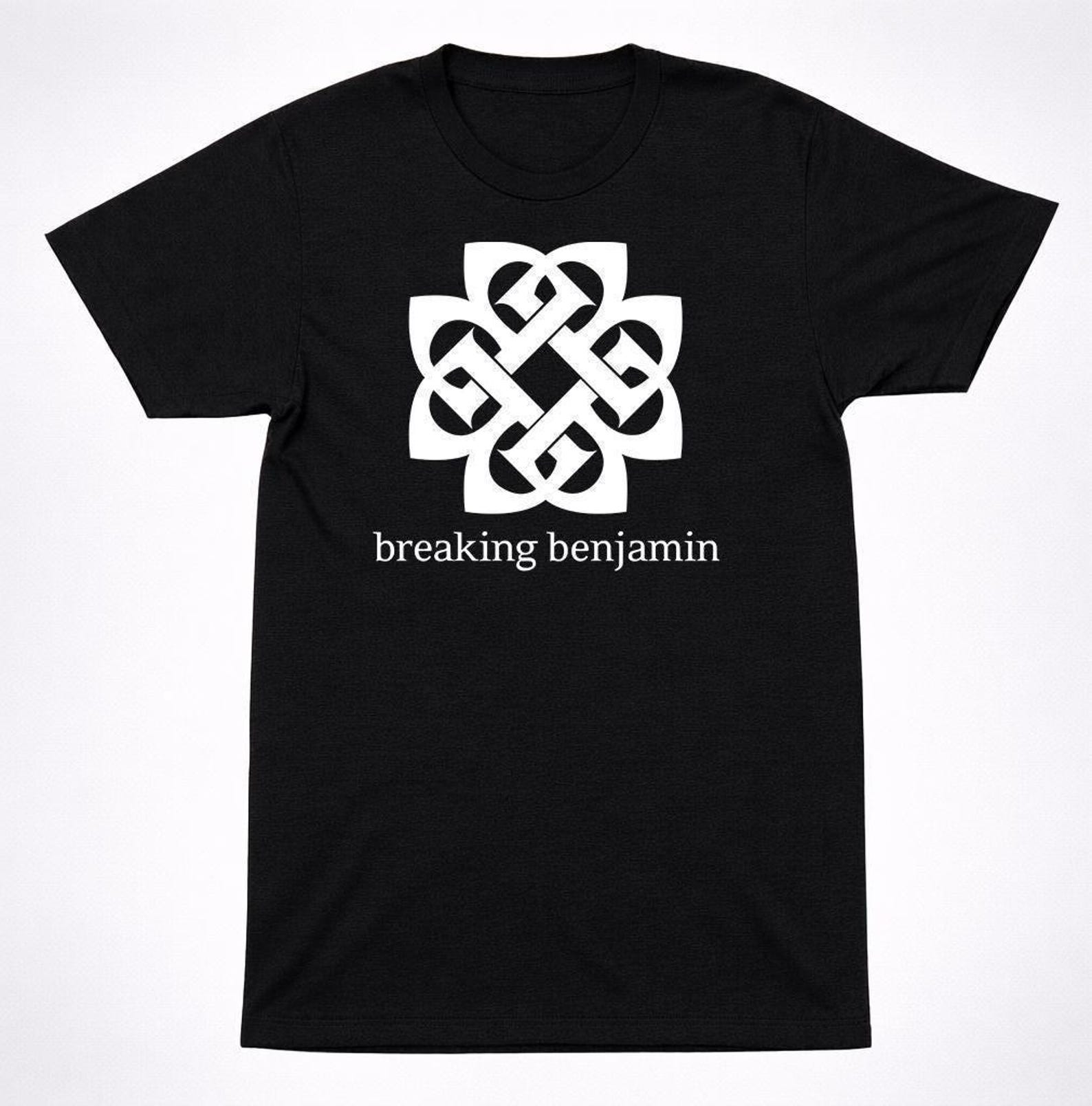 Breaking Benjamin Celtic Knot Logo T Shirt - Alternative Rock Band Tee - Minimal Black Design, Cotton Fabric, Casual Wear M
