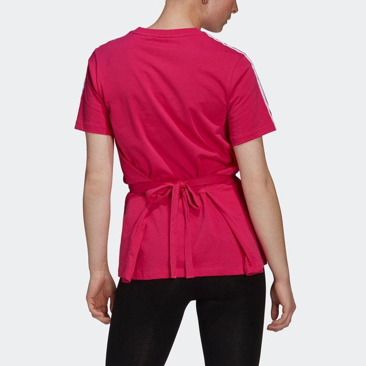 adidas Originals T Shirts Women's Magenta Crew Neck Moderate Straight Fit GN3172