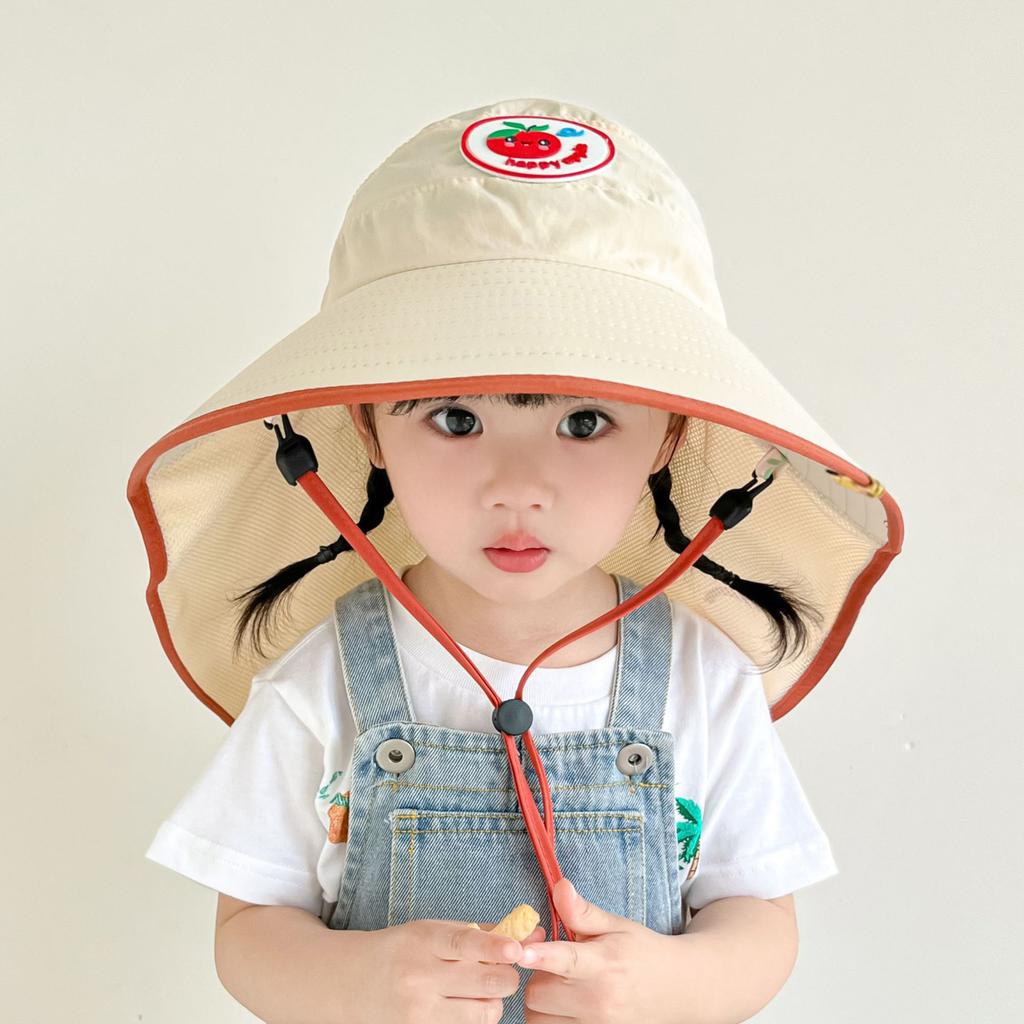 Kids Summer Sun Hat With Neck Flap UV Protection Wide Brim Visor Cap For Boys And Girls Outdoor Beach Shade