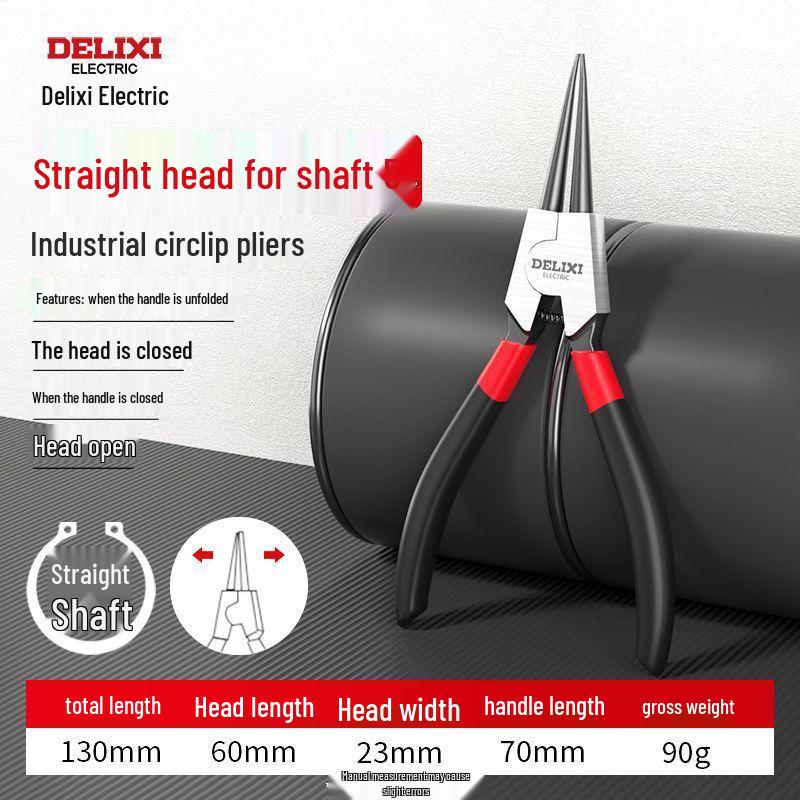 Delixi Electric Industrial Grade Snap Ring Pliers for Internal/External Use - Small Size Expanding Circlip & Spring Retaining Pliers Set.