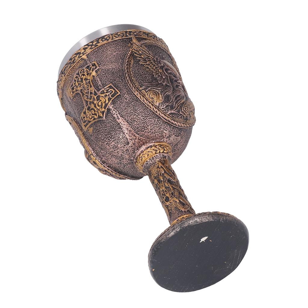 Nordic Wine Goblet Stainless Steel Liner Resin Shell Decorative Retro Beer Cup for Home Kitchen Bar