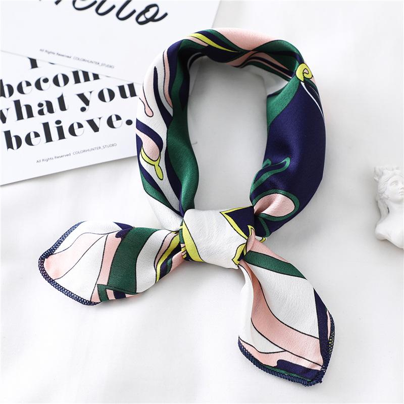 Small Silk Scarf Is Versatile, Small Square Scarf, Female Decorative Collar Scarf, Scarf, Headscarf, Hairband, Wrist Strap 50Cm