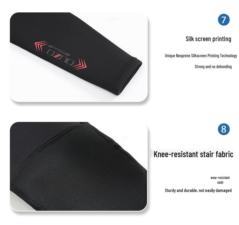 3mm OUZO Unisex Wetsuit: Warm, Quick-Drying, Super Elastic, Sun-Protected One-Piece for Winter Surfing and Diving.