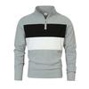 New Retro Men's Zipper Long-sleeved POLO Shirt Trendy Design and Temperament High-end Pullover