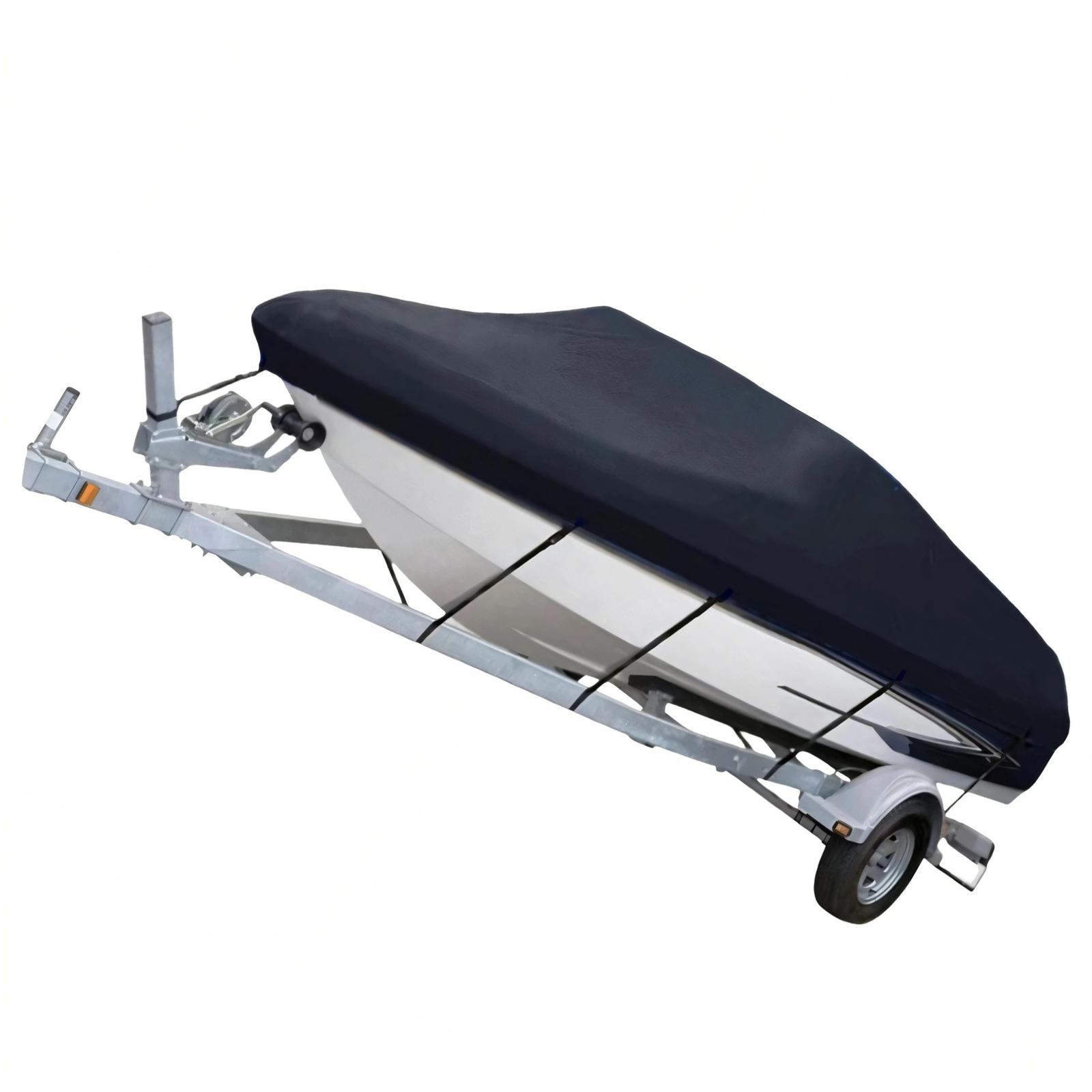 

Secure Fit Boat Cover with Elastic & Adjustable Straps Multifunction Boat Cover Easy to Use for 17 19 Foot V Hull Boats чорний