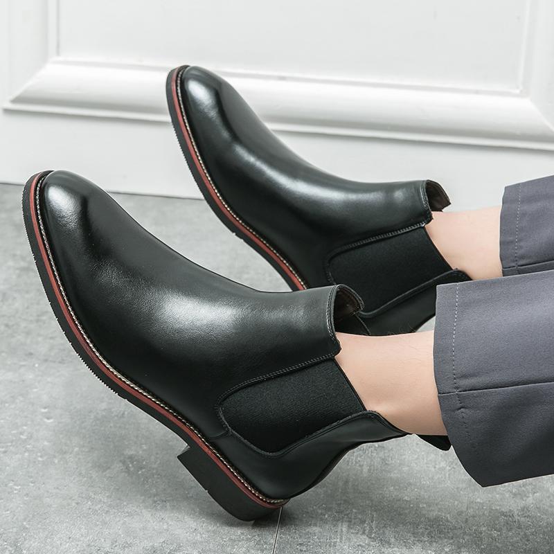 Móda Nové Pánské Retro Kotníkové Boty Černé Hnědé Sametové Vysoké Britská Móda Chelsea Boty Business Společenské Boty Velikost 38-46 Pánské Boty