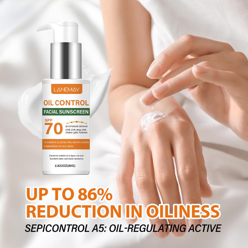 Facial Sunscreen-Sun Protection Against Aging-12 Hours Of Active Oil Control-Suitable For All Skin Types, 80g