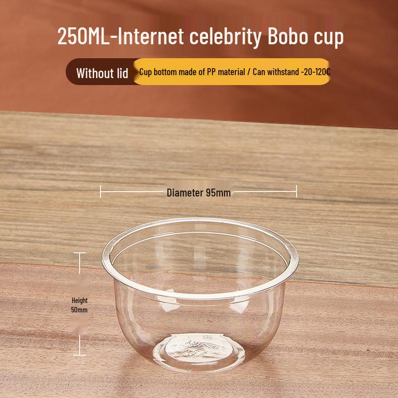 

U-Shaped 360 Chubby Cupcake Box for Ice Powder & Fruit Slices - Disposable Takeaway Cup 100 pieces