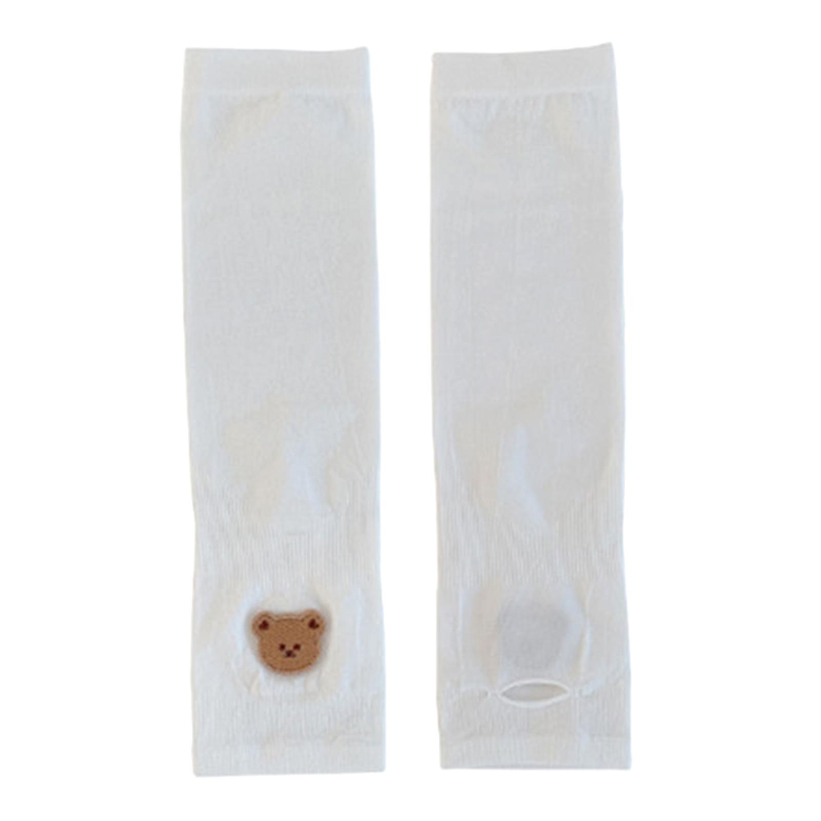 

Рукава для детей, малышей, 4-10 лет, защита от солнца, УФ-излучения, мягкие охлаждающие рукава, накидки на руки с отверстием для большого пальца белый