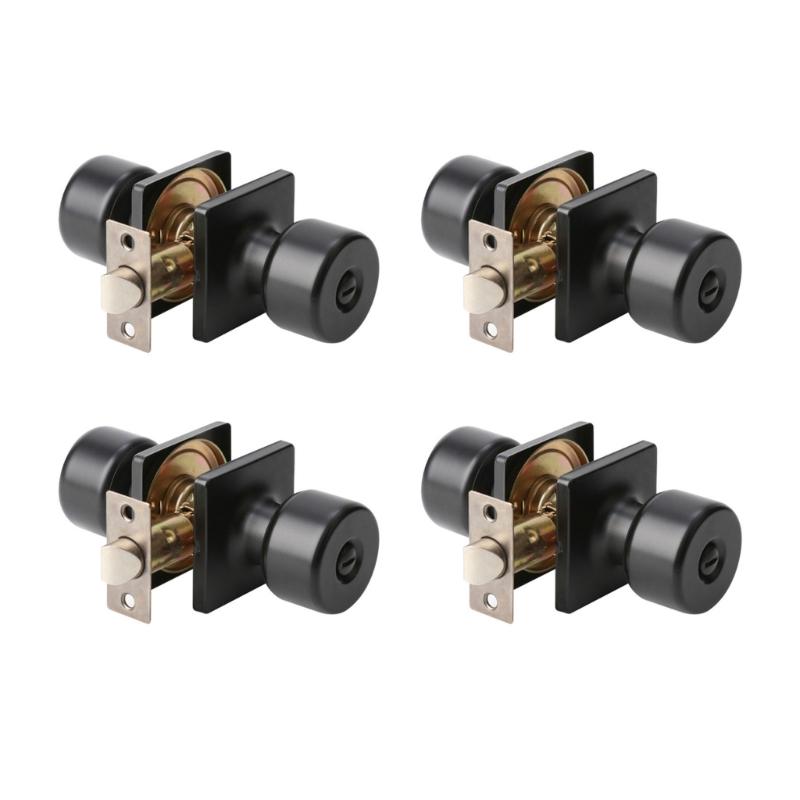Matte Black Privacy Door Knobs for Bedroom and Bathroom With Square Rosettes Designs for Homeowners and Enthusiasts