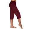 Women's 5-point sports pants, fitness pants, running training loose button wide leg pants