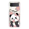 Phone Case For Samsung Galaxy Z Flip 3 4 5 Hard Folding Clear PC Bumper For Samsung Z Flip 6 Back Cover Cartoon panda