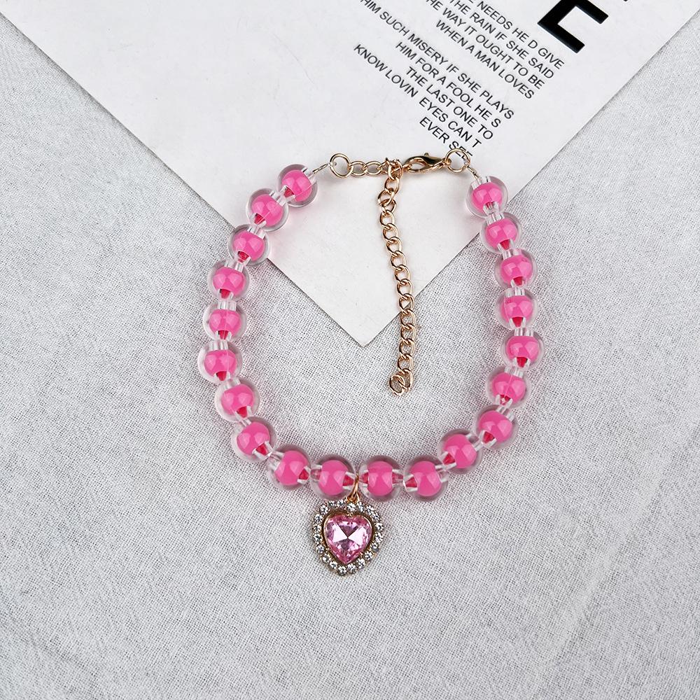 Colorful Beaded Cat Necklace with Bell - Adorable Pet Collar for Yorkshire & Hairless Cats