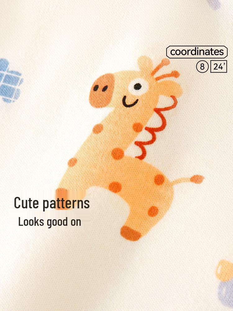 Jingqi Toddler Autumn Pure Cotton Warm Underwear Set – Girls' Two-Piece Pajamas