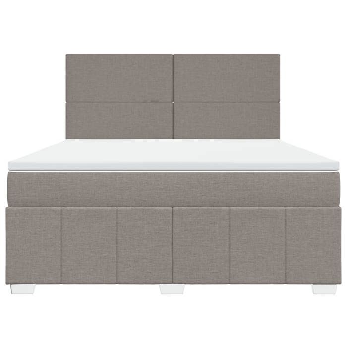 Maison Exclusive - Slatted Bed Base with Taupe Mattress 180x200 Cm Fabric