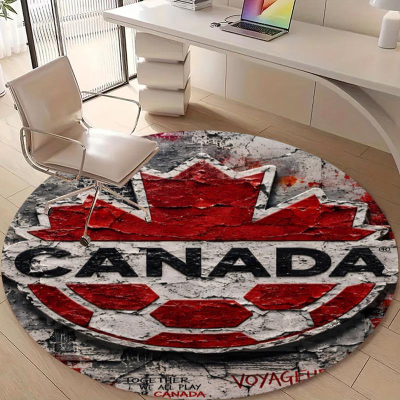 Personalized Canada National Soccer Round Chair Office Rug - Perfect for Mat, Office Chair & More - Ideal Gift for Birthdays and Holidays