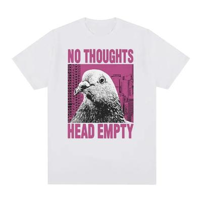Funny No Thoughts Head Empty Pigeon T Shirts Women Casual T-shirt Male Fashion Vintage Tees Streetwear