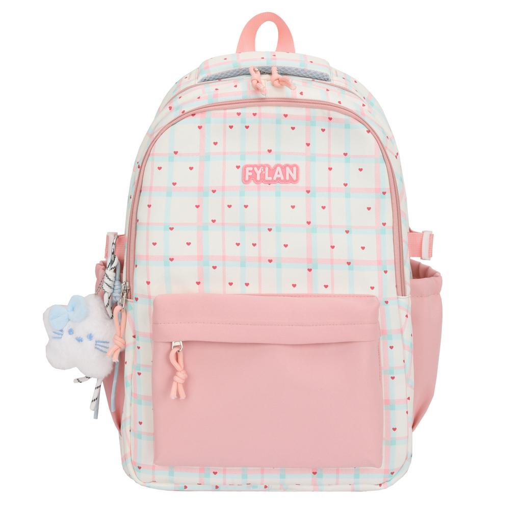 Schoolbag wholesale new schoolbag plaid niche idyllic anti-splashing versatile girl backpack cute primary school backpack