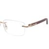 RSINC Wood-Rimless Eyeglasses Frames With Gold Steel Finish | Stylish Wood and Steel Design | Sleek & Modern (Size 54-16-138) 6252202878848