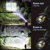 USB Rechargeable Aluminum Alloy Headlamp Super Bright Front Head Lamp 3 Lighting Modes Zoomable Head Lights Forehead Light
