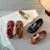Mädchen Prinzessin Schuhe Schwarz Runde Zehen Neue Mode Kinder Performance Schuhe Pu Leder Rutschfest Kinder Flache Schuhe Klettverschluss