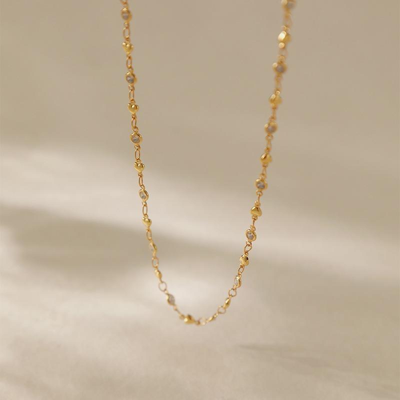 K Gold Plated Copper Devil Eye Heart Clavicle Chain Fashion Necklace For Women