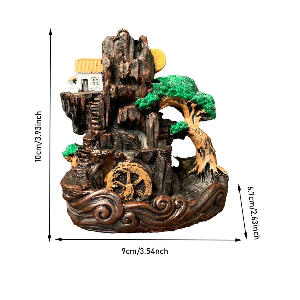 1PCS Resin Reflowable Incense Holder Moutain Stream Incense Burner Living Room Coffee Table Office Home Decor Gifts