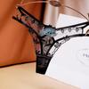 [Free Shipping] 2/4 Independent Packs, Black Embroidered Sexy Thong Female Sentiment Perspective Hot Underwear Thin