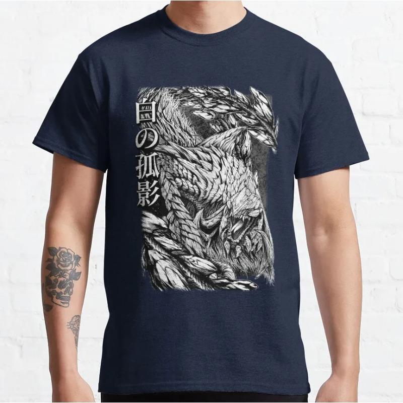 Arkveld Ink Drawing Monster Hunter Wilds Video Games Printed T Shirt for Men 100 Cotton Large Size Adult Tops Vintage T Shirt