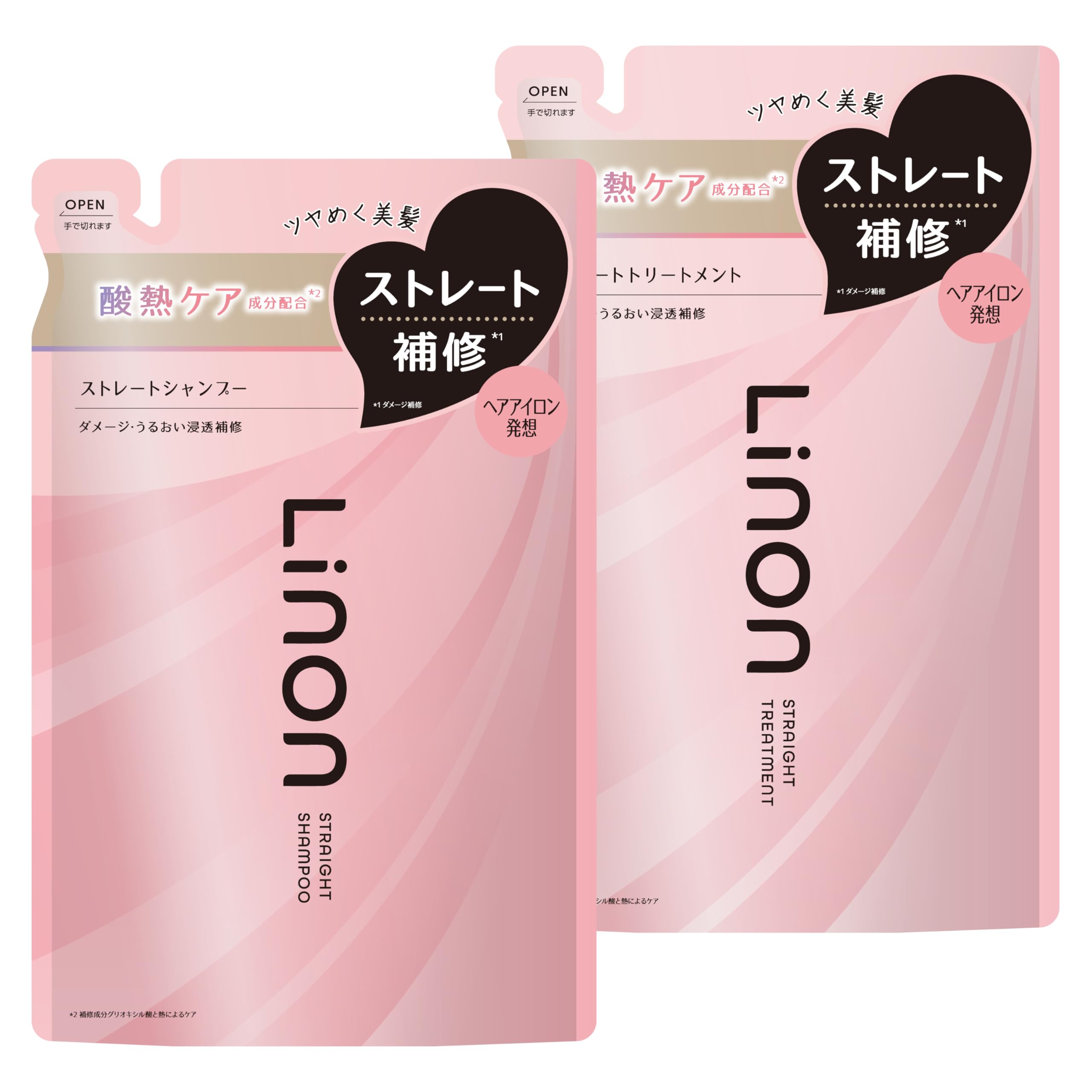 Rinon Straight Keep Shampoo Treatment Refill Smooths Soft Fresh Floral Scent 350ml [Straight Keep] & - Moisturizing, Hair, - розовый