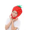 Bestmaple Animal Cap Costume Plush Fluffy Moko Hat Strawberry Cosplay Mask