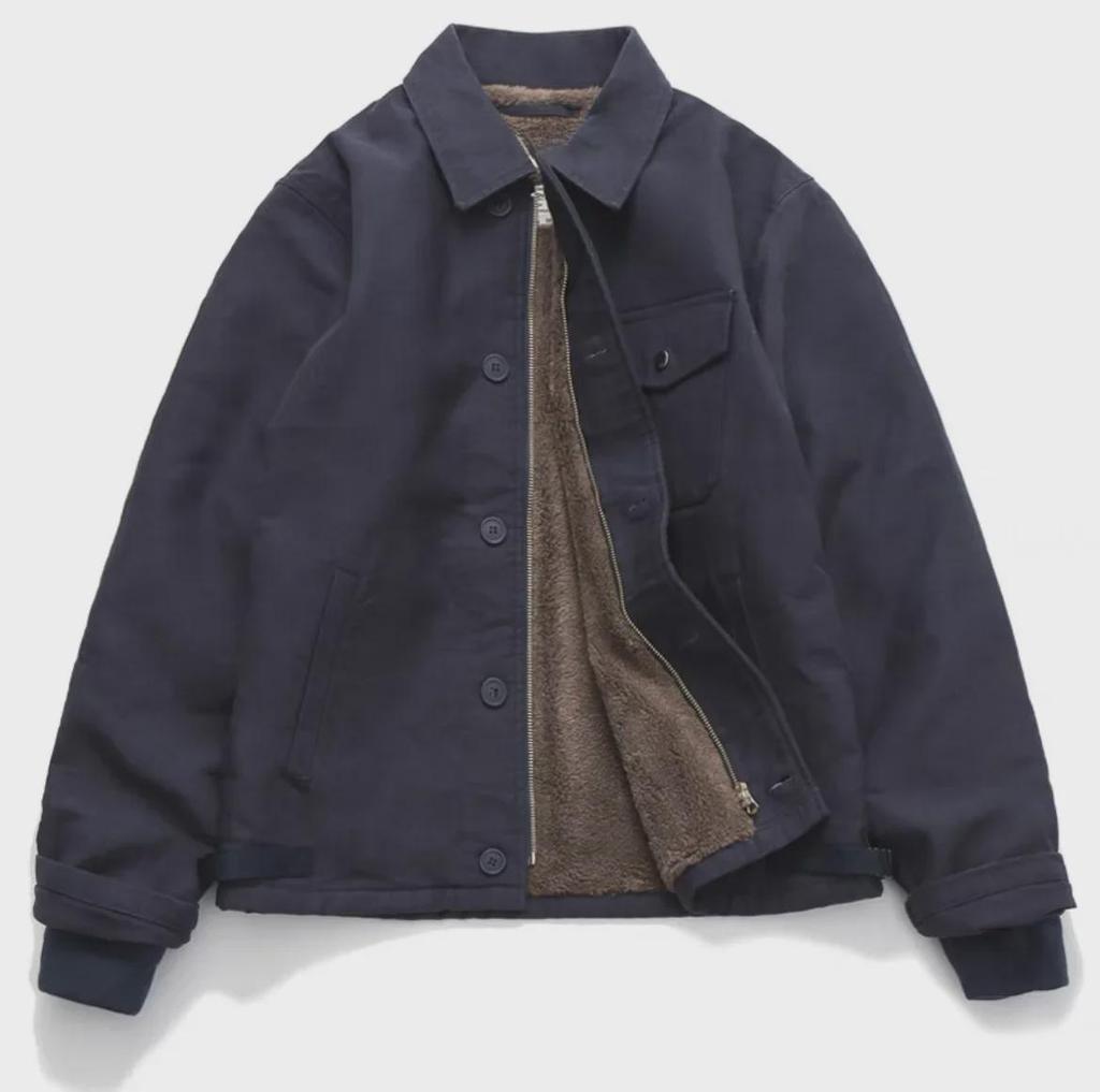 Men's Thickened Lambskin Lapel Winter Coat, Khaki A2, Cotton, Long-Sleeved, Plus Velvet