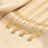 Zodiac Necklace Gold Plated Stainless Steel Chain Safety Pin 12 Constellation Horoscope Pave CZ Pendant Waterproof