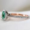 Sanjie European & American Fashion Zircon Women's Ring - Two-Color Alloy with Inlaid Emerald.