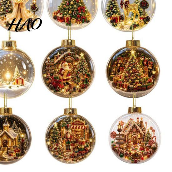 Interactive Holiday Countdown Christmas Advent Calendar, 24 Day Box with Tabletop Decor 2D Acrylic Round Ornaments, Festive Tree Hanging Decorative