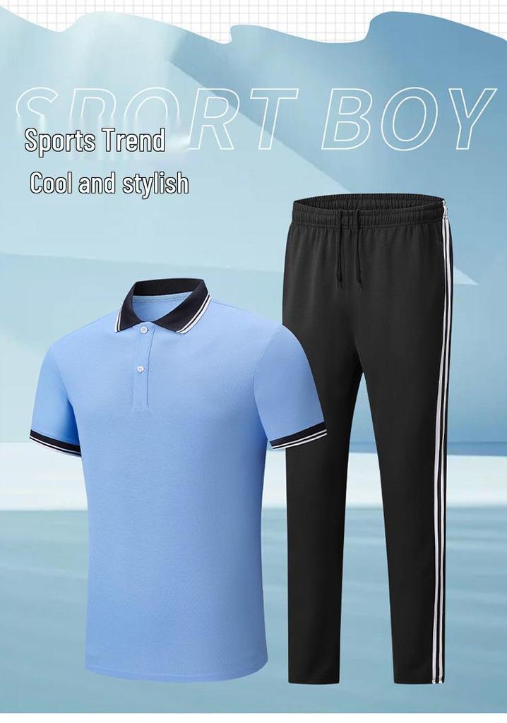 Summer Sports Quick-Dry Ice Silk Polo & Shorts Set for Men