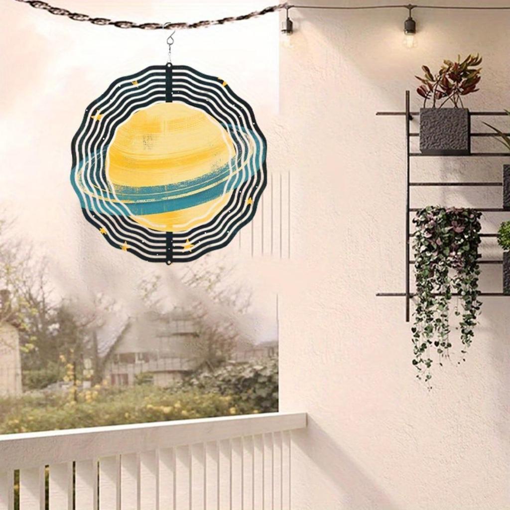 Golden Saturn on Black - Stylish Metallic Wall/Lawn Art for Christmas & Beyond