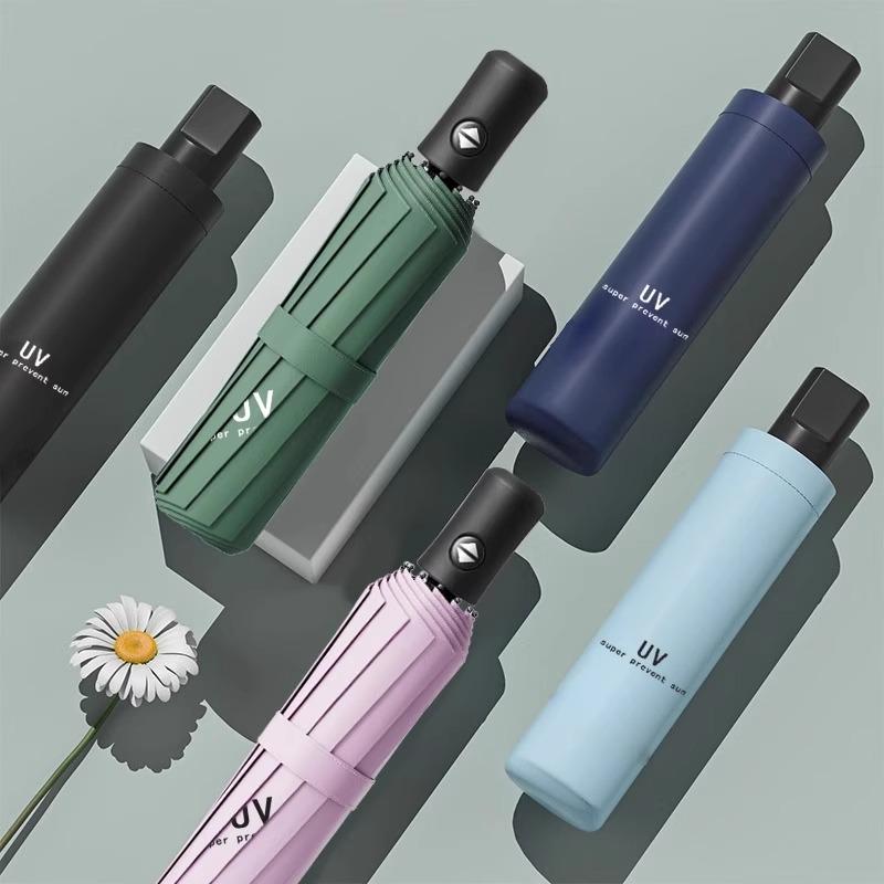Automatic Folding Umbrella for Men and Women - Enhanced Dual-Use for Sun and Rain with UV Protection and Thickened Sunshade.
