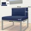 14 Piece Dining Set Cushions Dark Blue
