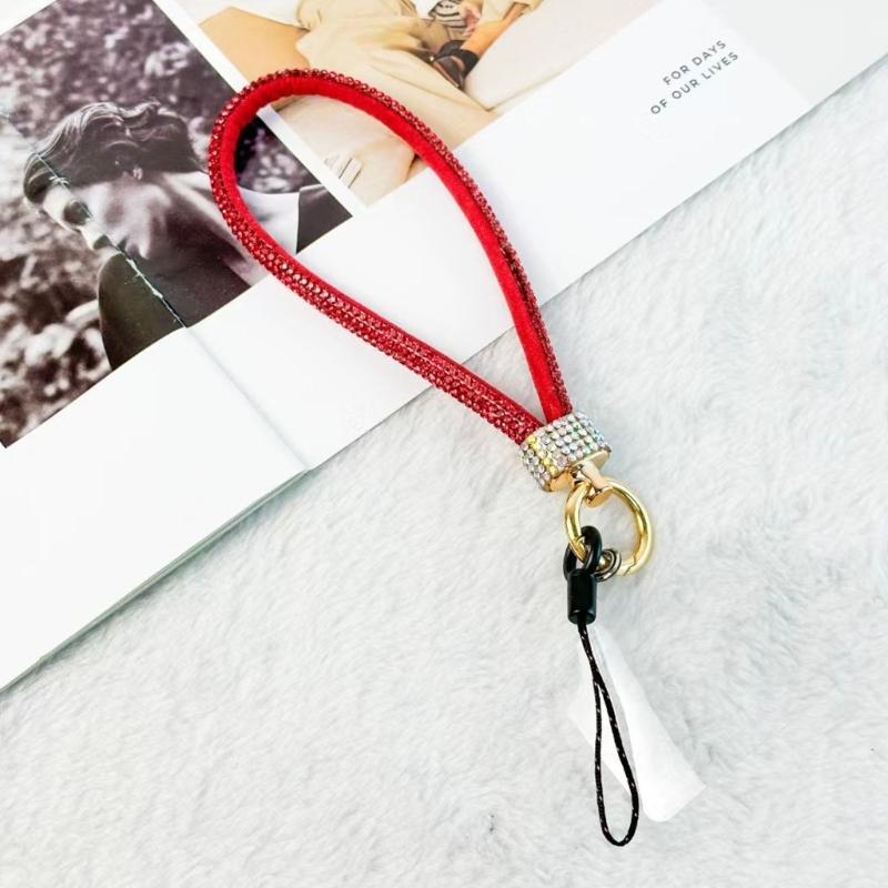 Sparkling Rhinestones Phone Lanyard Short Wristband Secure Carry Solution Business Casual Wrist Strap