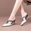 Zapatos De Mujer Women Cute Sweet Light Weight Crystal Pearl Glitter High Heel Shoes Lady Beige Comfy Pumps Ab556