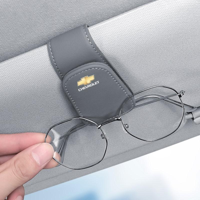 For Chevrolet Spark Captiva Cruze Tracker Epica Nubira Car Sunshade Eyeglass Clip Leather Eyeglass Clip Accessories