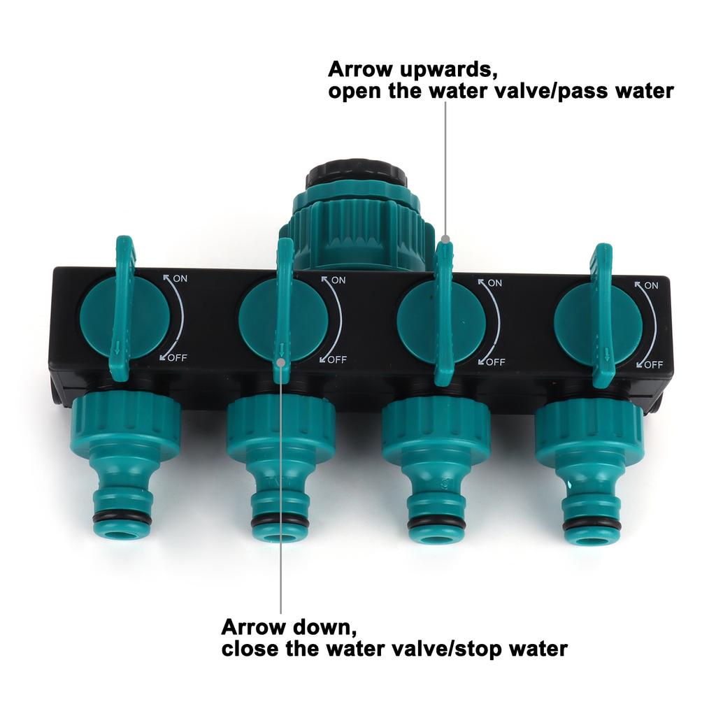 4 Way Hose Splitter Water Tap Hose Connectors Distributor For Garden Agricultural Irrigation Tool