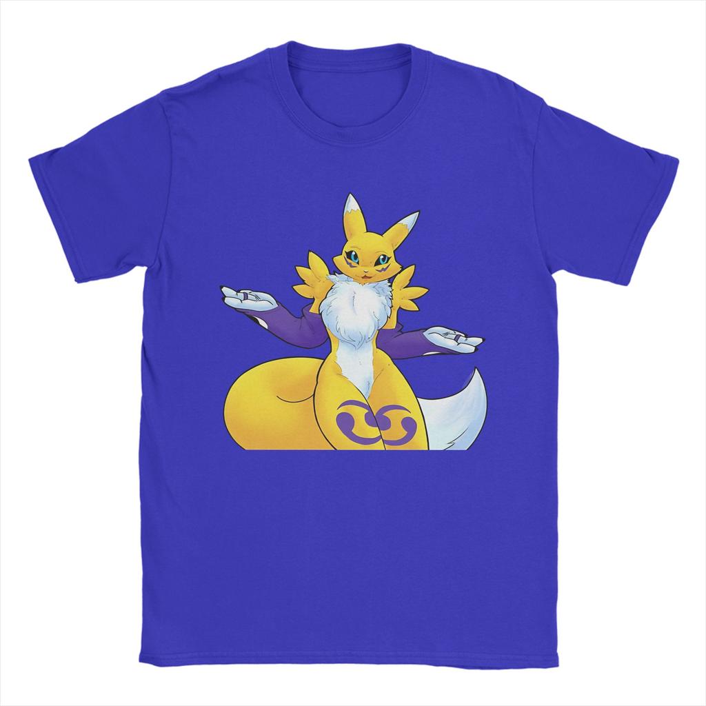 Streetwear Tshirt Renamon Classic Pose Pure Cotton T Shirts Novelty Tee Shirt For Unisex Beach Y2k Casual Short Sleeve Tees
